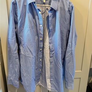 Express Light Blue Casual Button-Down Shirt